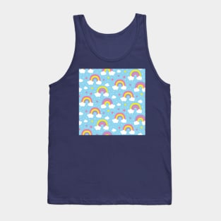 Light Blue Rainbows and Stars Tank Top